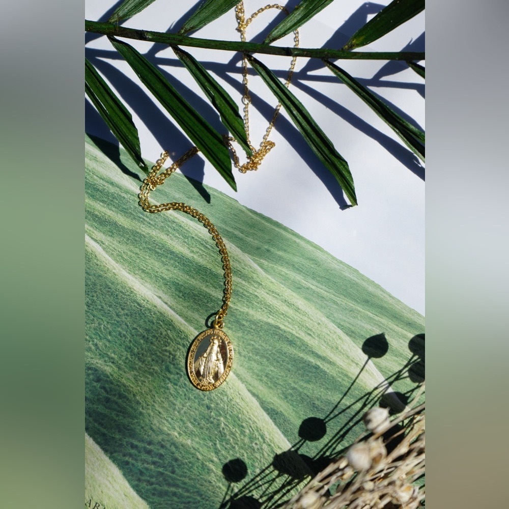 Gold Mary necklace
